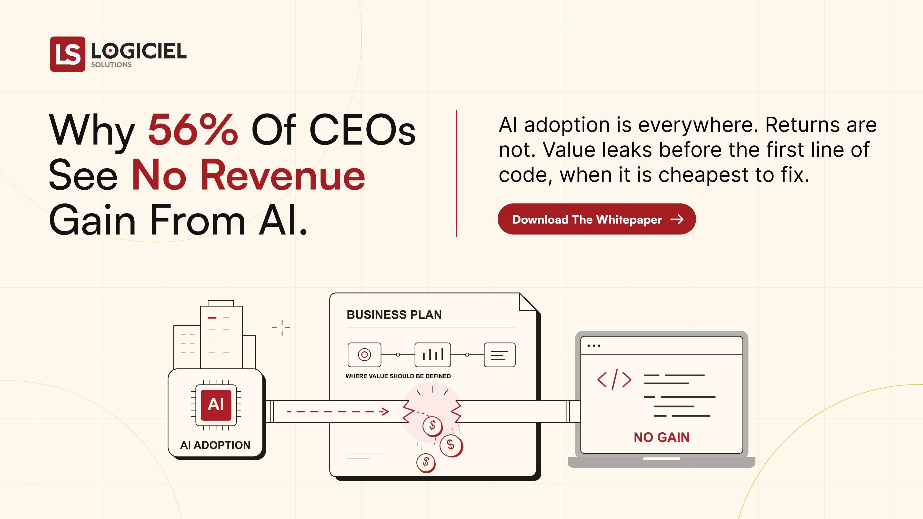 Why 56% Of CEOs See No Revenue Gain From AI - Logiciel Solutions